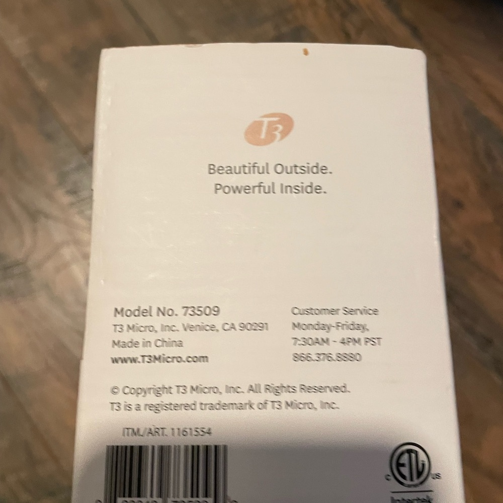 T3 SinglePass 1” Ceramic Straightening Styling Flat Iron Wht Gold Model 73509 - Picture 8 of 8